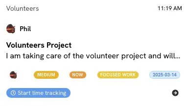 Time tracking interface